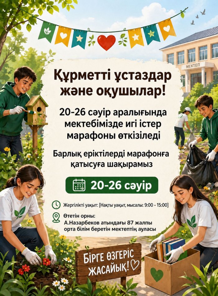 Ұстаздар мен оқушылар назарына!
